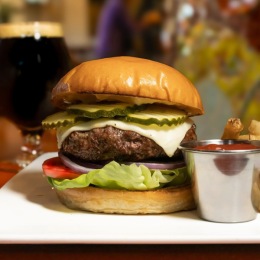 a burger and fries