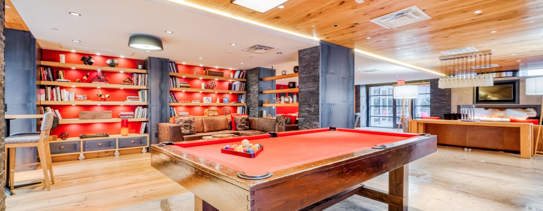 a billiards room